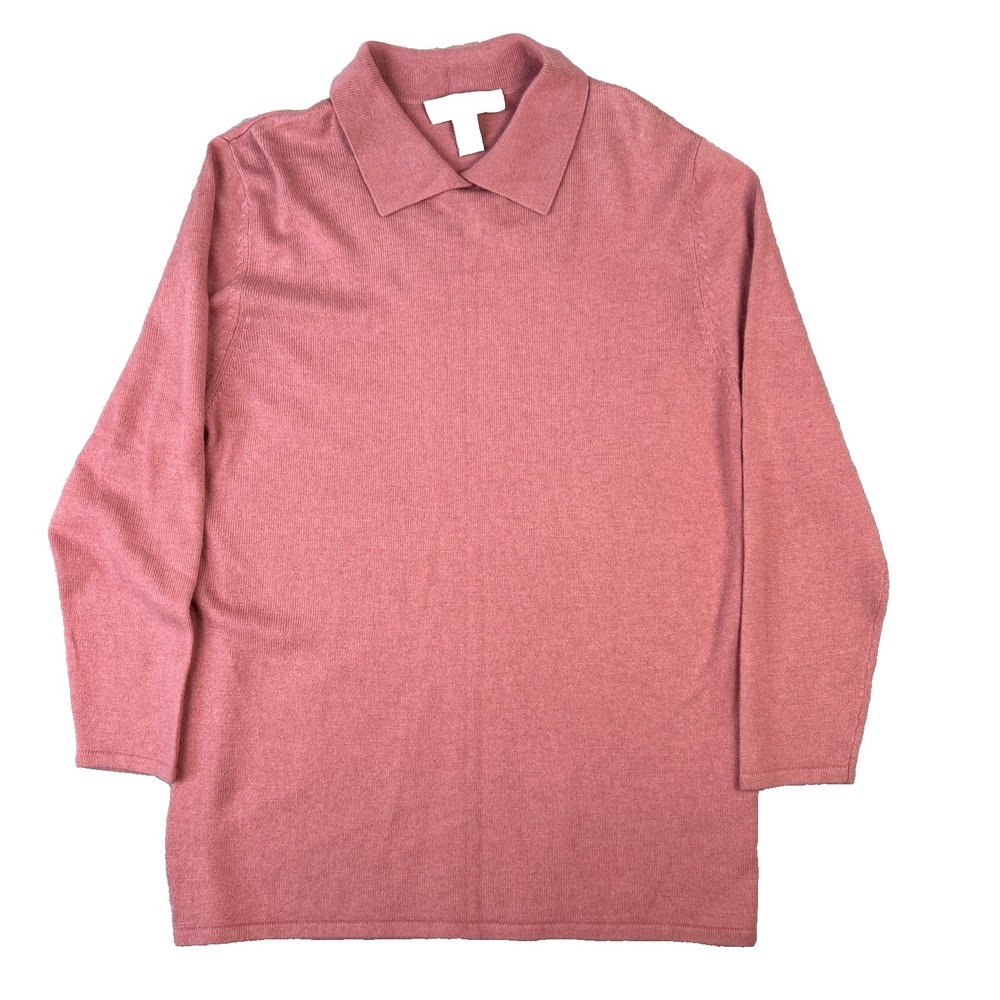 Vtg Womens‎ Sweater Silk Nylon Angora Cashmere Medium Pink Tunic Long Sleeve